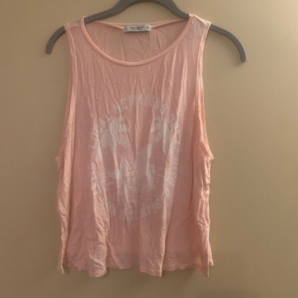 PULL&BEAR oversized peach crest tank top